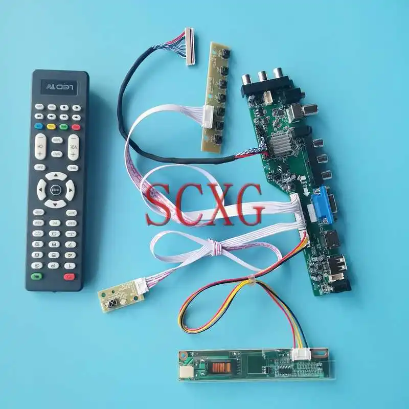 

DVB 3663 Digital Controller Board Fit B154EW01 B154EW02 DIY Kit 1-CCFL 15.4" 30 Pin LVDS USB VGA AV RF HDMI-Compatible 1280*800
