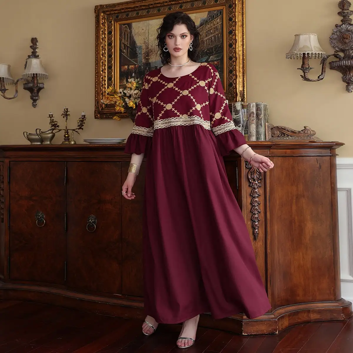 

TOLEEN Women's Plus Size Large Big Elegant Maxi Dresses 2022 Spring Long Oversized Party Evening Muslim Turkey Festival Clothing