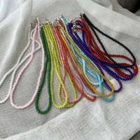 simple colorful stone beads strand statement choker women neck chains boho necklaces handmade jewelry summer accessories