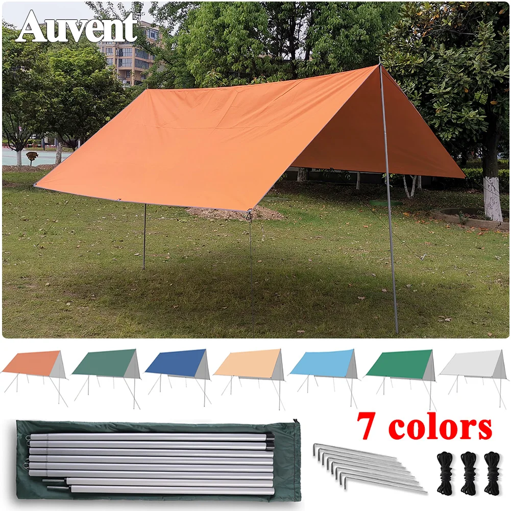 Tarp Tent Awning 3x3m Waterproof Shade Ultralight Garden Canopy Sunshade Outdoor Camping Beach Sun Shelter Hammock Rain Fly