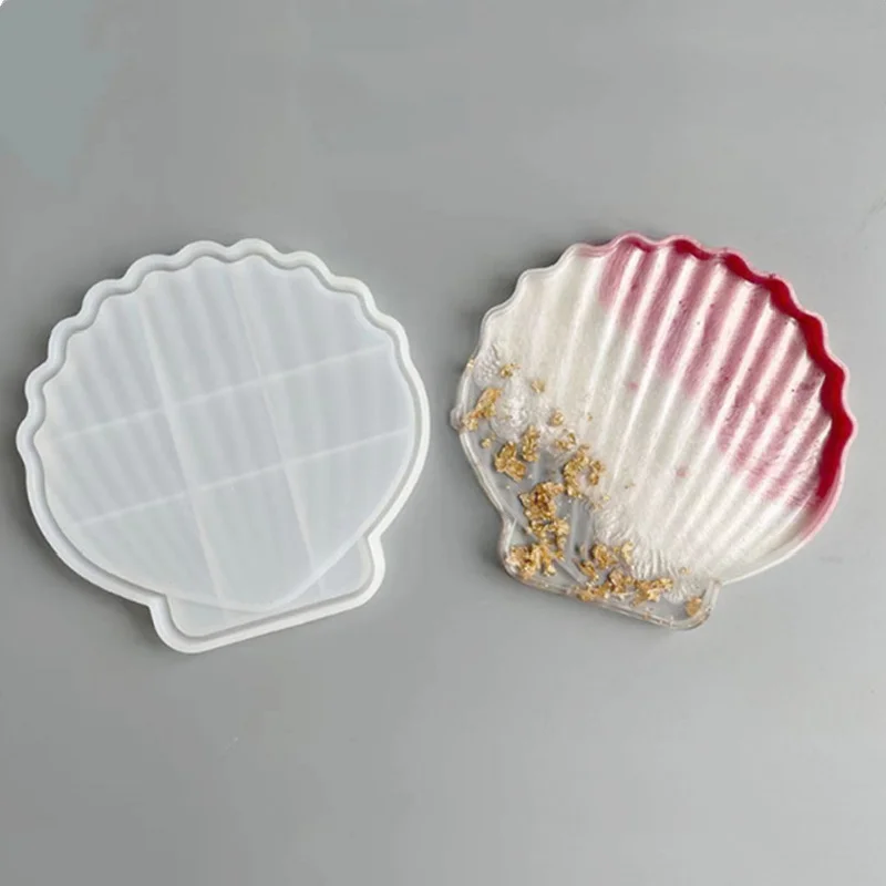 DIY Shell Conch Tray Epoxy Resin Mold  Plate Silicone Mould Crafts Home Decorations Casting Tool images - 6