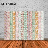 Flower Wood Backdrop Baby Shower Birthday Party Banner Girls Bday Decoration Supplies Favors Gifts Old Floral Planks Board Wall