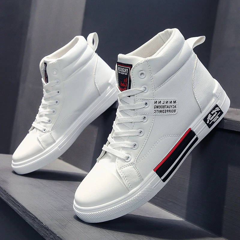 

Brand Men Leather High-Top Skateboarding Shoes Men Sneakers Male Fashion Non-Slip Sport Shoes Zapatillas Hombre Mens Footwear