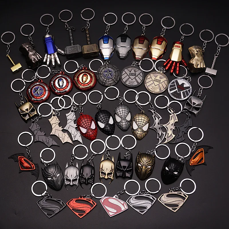 Avenger alliance US captain iron man car key chain men's and women's bags pendant cartoon small gift wholesale