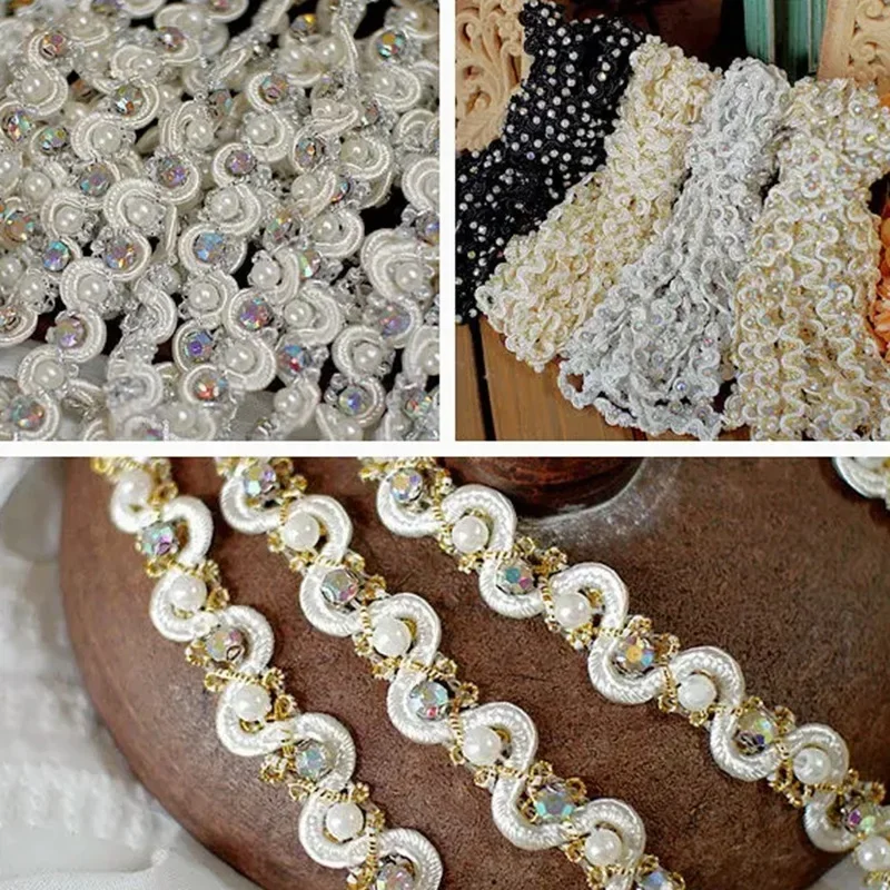 Лента с кружевной отделкой из белого жемчуга и бисера африканская ткань для