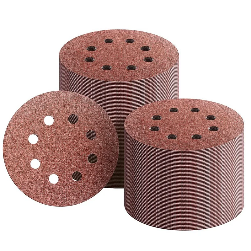 

150Piece 8 Hole Hook And Loop Sanding Discs 40-600 Grit Sandpaper Assortment For Random Orbital Sander