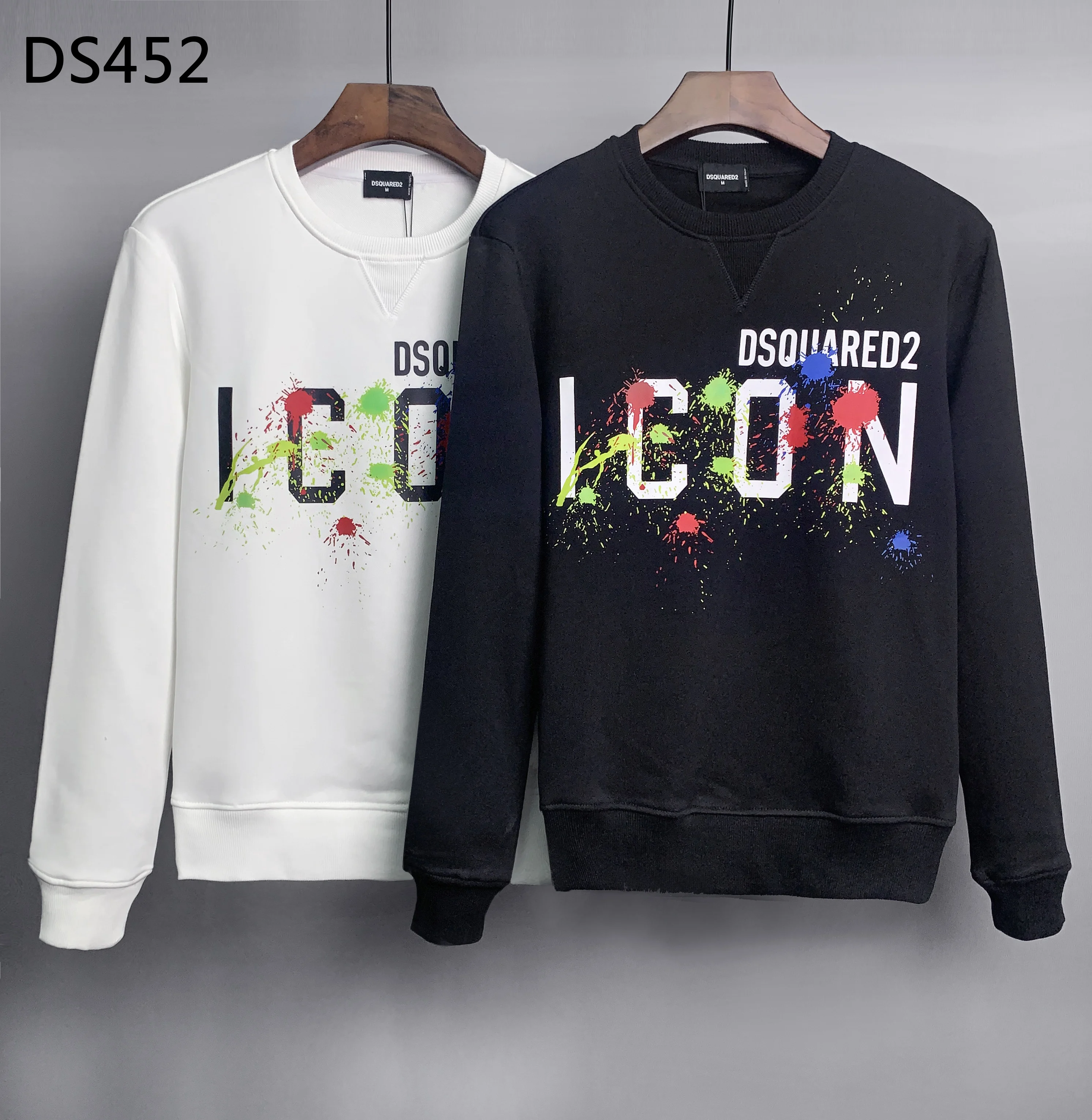 

2022 Men Trendy DSQUARED2 Brand Sweatshirt ICON Letter Print Shirts Tops Male Italy Fashion Streetwear Black Cool Pullover Tops