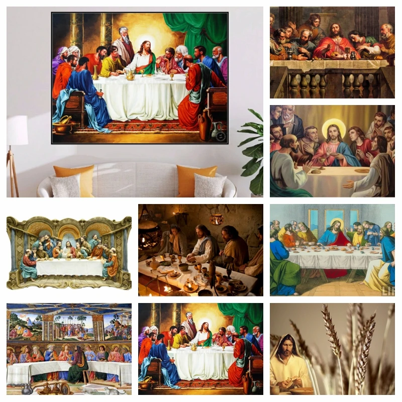 Jesus Santa Supper Diamond Painting The Last Supper Mosaic Picture Of Rhinestone For Living Room Cross Stitch Kits Home Decor