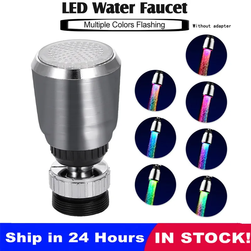

Kitchen 7LED Faucet Tap Water Taps Accessory Temperature Faucets Sensor Heads Attachment On Crane RGB Glow Bathroom Accessories