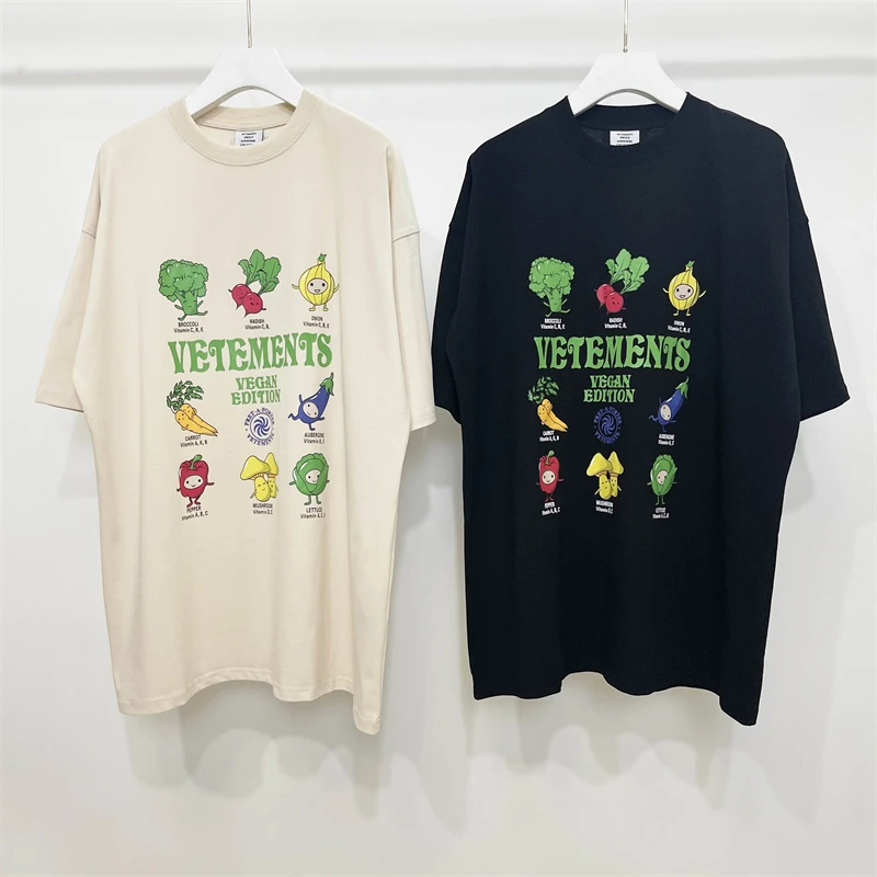 

2023ss Vetements T-Shirt Men Women 1:1 High Quality Oversized Vegetable Cartoon Pattern Printing T Shirt Tops Tee VTM For Men