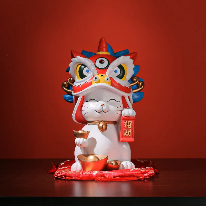Запретный город танец льва Lucky Cat Домашний декор из смолы Подарки на открытие