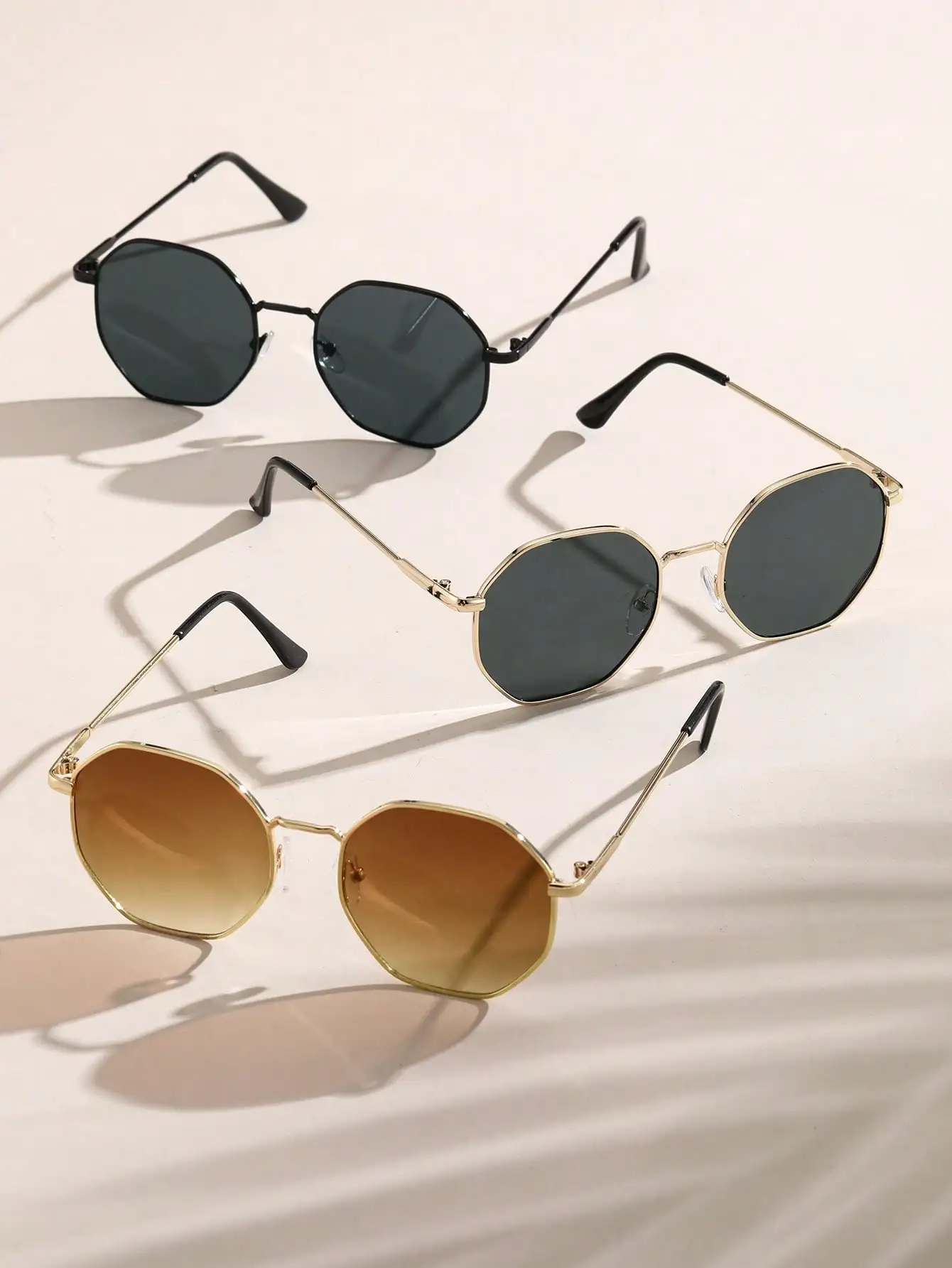 3 Упаковки Унисекс Винтажные Солнцезащитные Очки В Металлической Оправе С