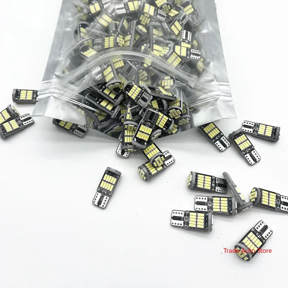 Фото Светодиодные лампы CANBUS T10 26SMD 4014Chips LED 194 501 белого цвета для салона автомобиля, комплект для освещения салона, сигнальных ламп и габаритных огней. №1