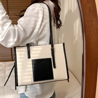 simple commute women tote bag 2022 designer large capacity shoulder bag female high quality leather luxury handbag women