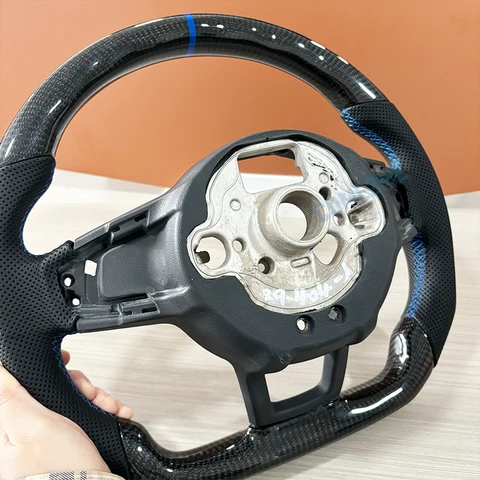 Рулевое колесо из углеродного волокна, кожаная алькантара для Volkswagen Golf 7 7.5 GTI GTD GTE R 2013-2020 Polo GTI Tiguan Passat DSG
