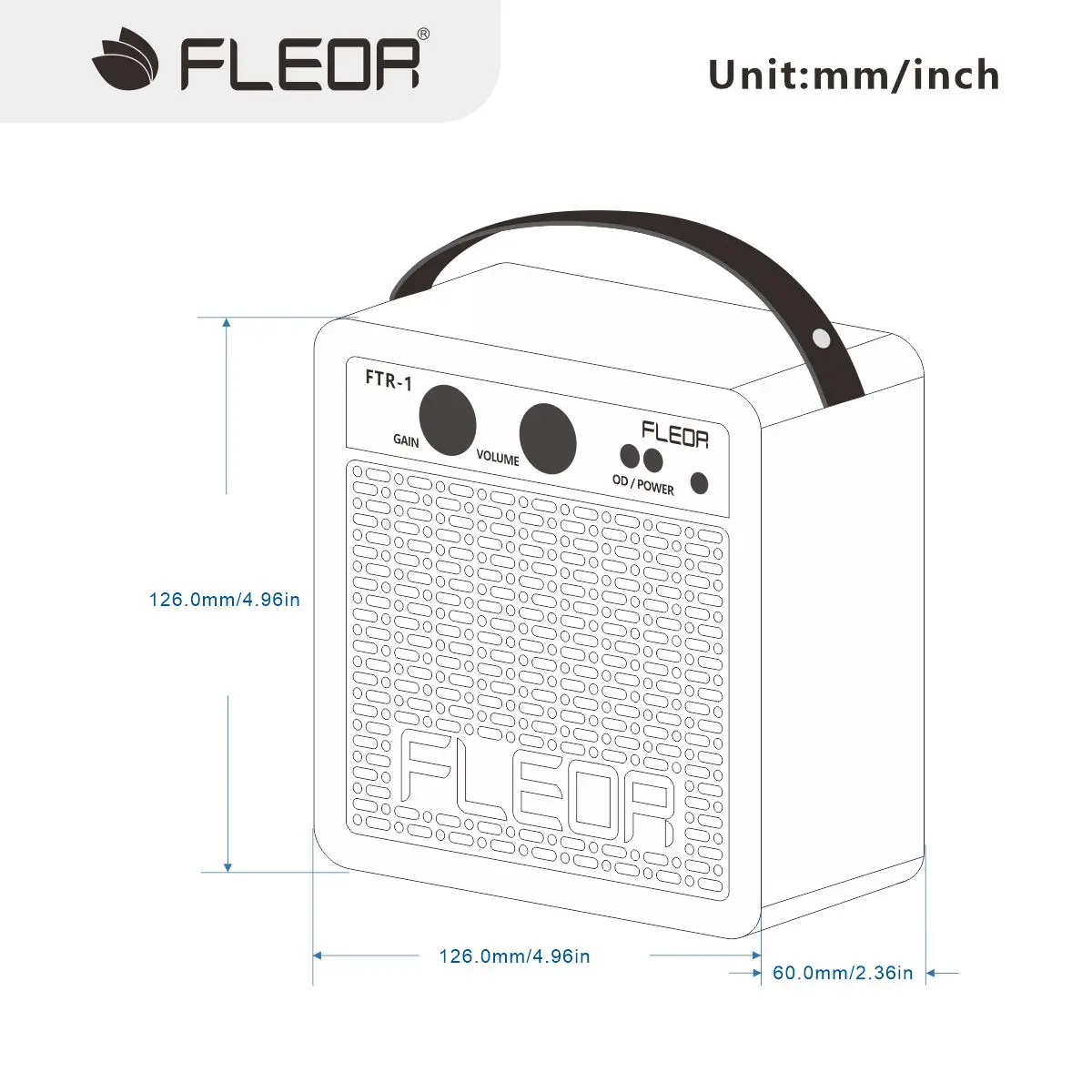 FLEOR Мини-гитарный усилитель 5 Вт Портативный для электрогитары
