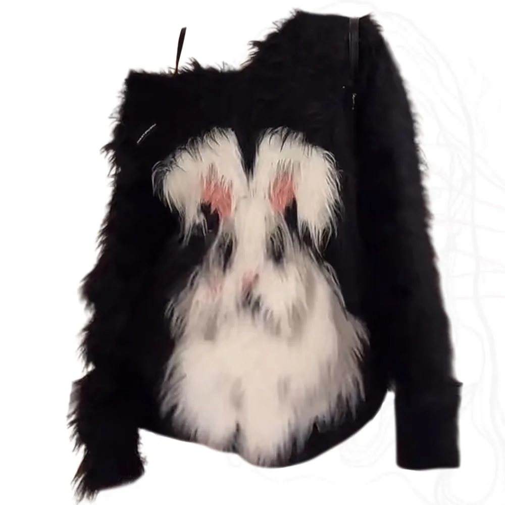 Свитер женский с острыми кроличьими ушками свитер открытыми плечами в