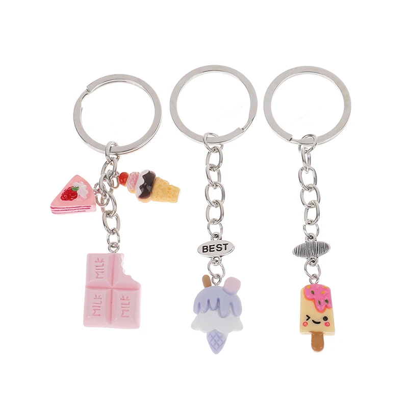 

2022 брелок для ключей с десертом, мороженым, шоколадом, тортом, картофелем, едой, женский подарок для девушек, ручная работа, ювелирные издели...