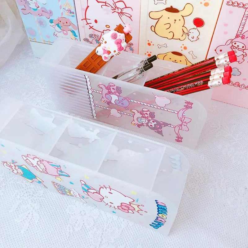 6pcs/ лот Kawaii Disney Stitch Pencil Case Creative Multilayer Box Stationery Pen Holder Office School Supplies