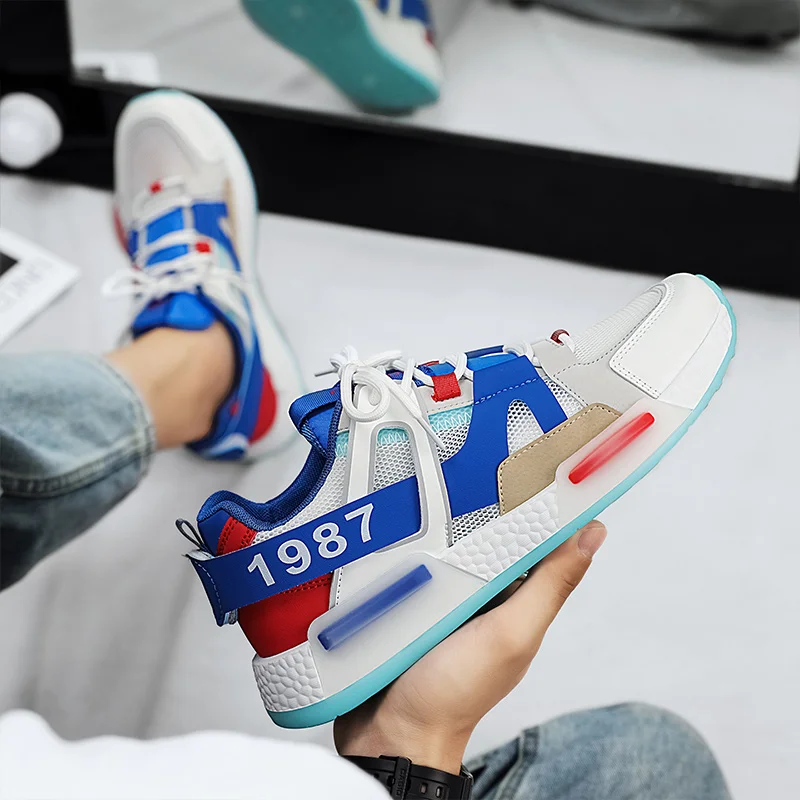 New Summer Fashion Men Running Sneakers Male Athletic Shoes Jogging Walking Zapatos Deportivos Outdoor Breathable Size 39-44