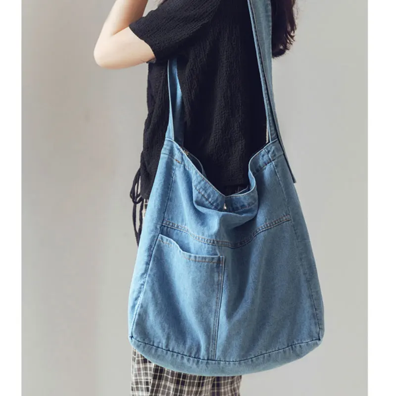 

Women Handbags Denim Bag Shopping Bag Denim Shoulder Hand Bag For Woman Shoulder Bag Crossbody Casual Jeans Bags