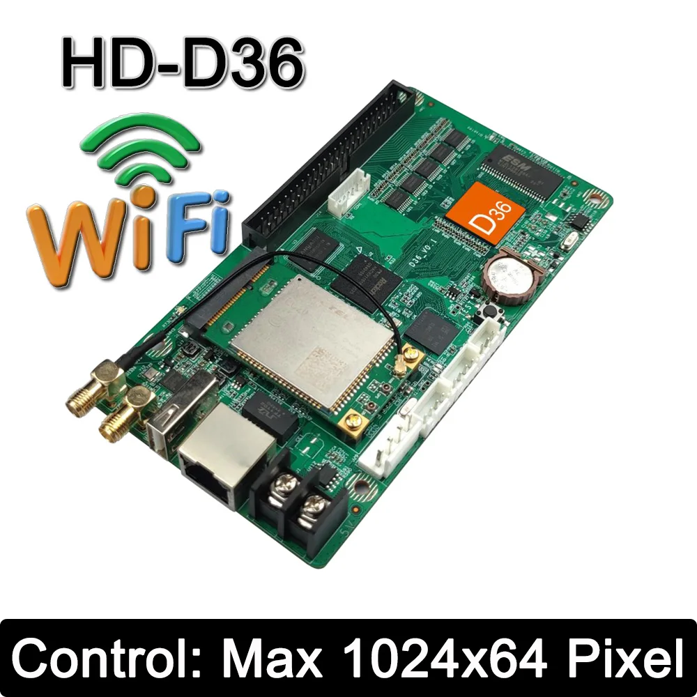 HD-D36 Onboard WiFi Full Color Banner Screen Control Card,Outdoor, indoor full color LED display asynchronous control card