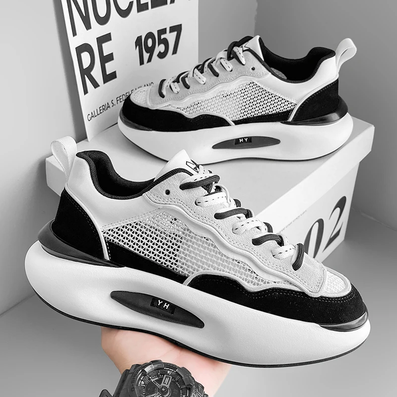 Мужская обувь осенне-зимняя дышащая новинка 2024 сетчатая с полой сеткой