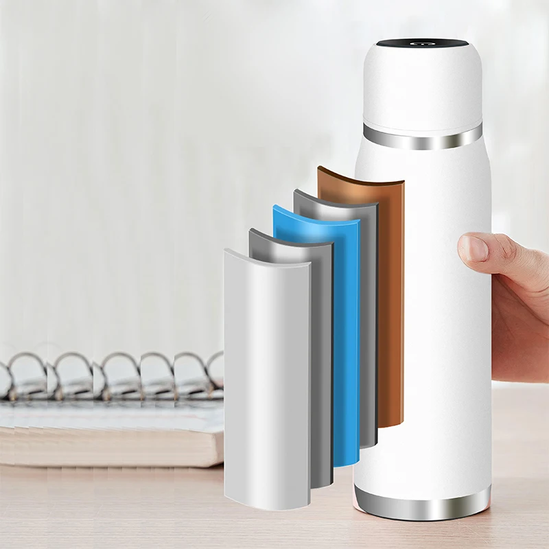 

New UV Light Sterilizer Bottle 2pcs Lid Sterilizing 304 Stainless Steel Vacuum Flask Hot Cold Water Cup Touch Screen UV Bottle