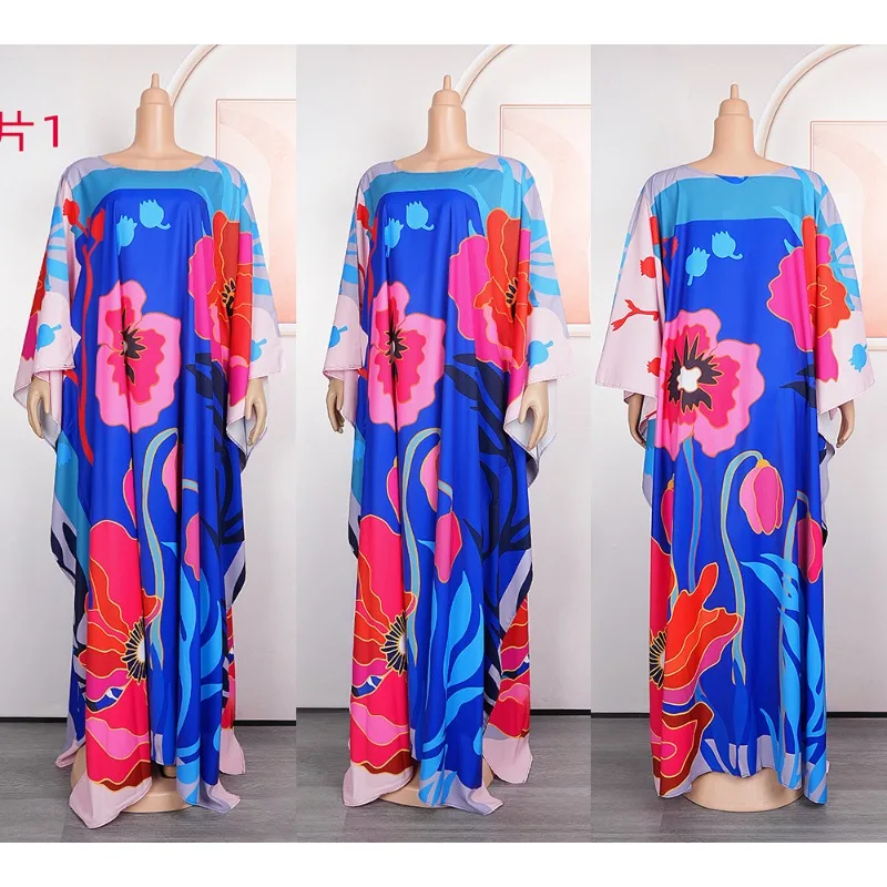 

Африканские платья-Макси для женщин, новинка 2023, осенняя африканская одежда, шифоновое платье с мусульманским принтом, нигерийская мода, раньше, Халат