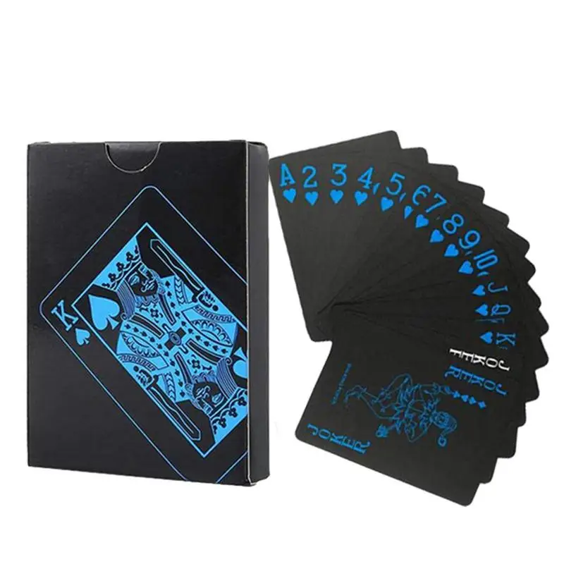 

Poker Card Playing Card with Embossed Pattern Black Flexible Classic Magic Deck Poker Tricks Tool Great for Magic Game and Party