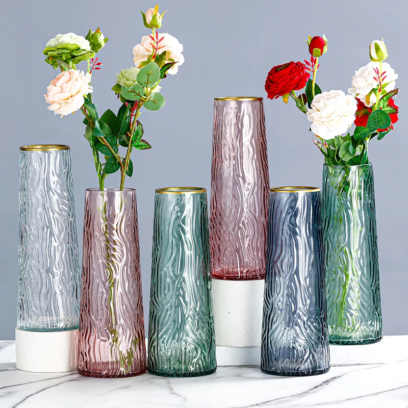 

Phnom Penh Transparent Glass Vase Tabletop Flower Pot Dried Flower Jardiniere Water Planting Living Ornament Home Decoration