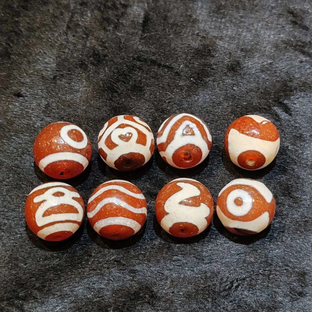 Тибетский красный агат Dzi небеса и земли Тигр зубы Богатство Бог множество Тотем
