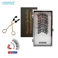 linshow magnetic eyelashes natural look false lashes 100 hand made 5 magnetic eyelash faux cils magnetic natural mink eyelashes