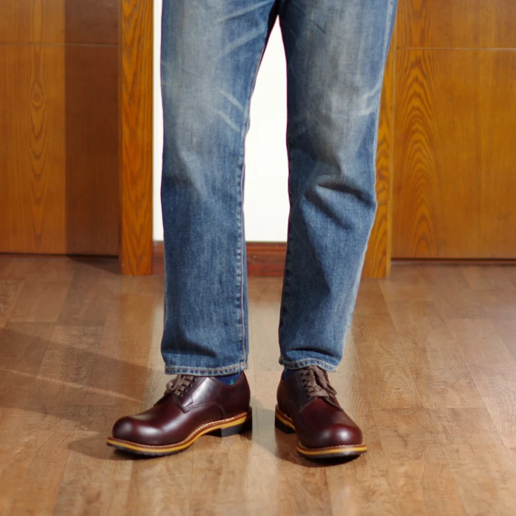 Кожаные низкие повседневные мужские туфли Goodyear-Welted винтажные дерби кожаные с