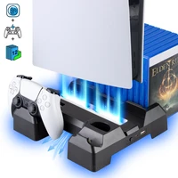 vertical cooling fan stand with 2 cooler for ps5 controller dual charging dock station for ps5 discdigital console accessories