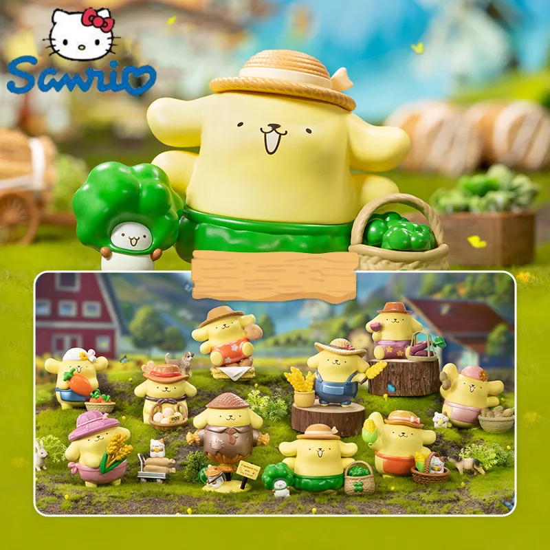 

Sanrio семья Pom пурин Модель Куклы Фигурки бампер Серия сбора Экшн фигурки настольное украшение детская игрушка подарок