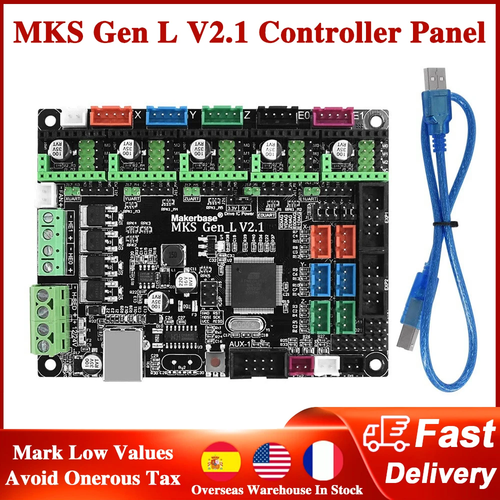 

3D Printer Main Board MKS Gen L V2.1 Controller Panel Support TMC2209 2208 Servers Drivers 3D Printer Motherboard