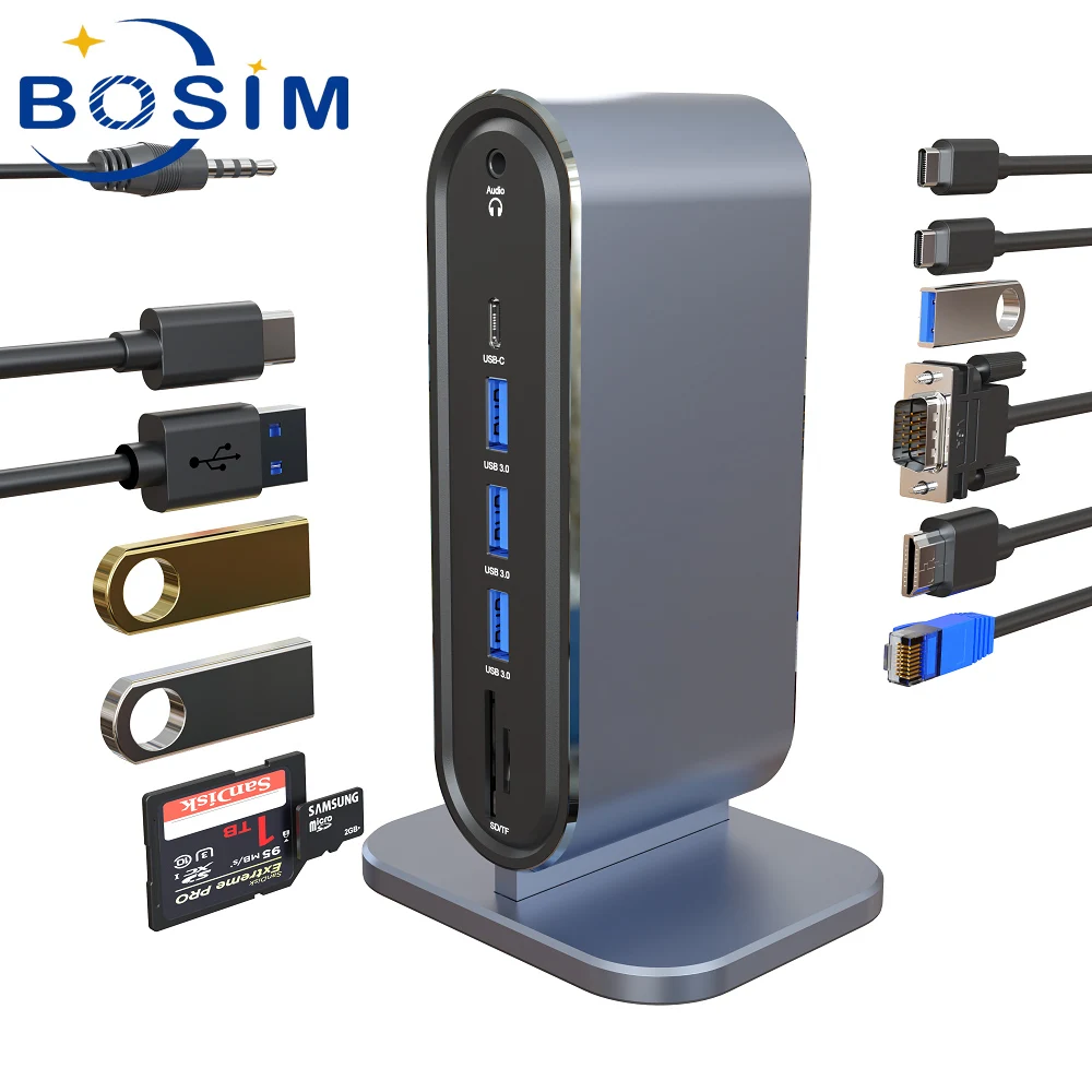 

Док-станция многофункциональная 12 в 1, USB 100, VGA, HDMI