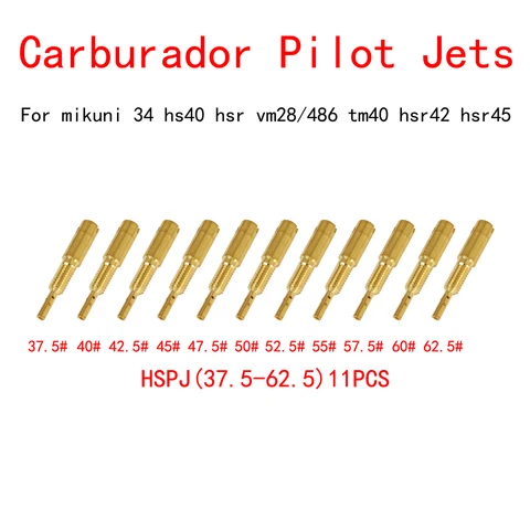 11PCS/8/7  #10-62.5 Mortorcycle Carburetor Slow/Pilot Jet Set For Mikuni Carb Nozzle HS40/HSR42/HSR45/HS/HSR vm28/486 1994-1965