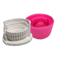 3d coliseum silicone mold flower pot concrete cement italy coliseum ornament tray mold home gardening innovative toy wo