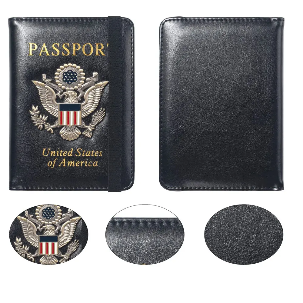 PU RFID Passport Cover Credit ID Card Wallet Waterproof Document Business Bandage Passport Holder Travel Multifunction Protector