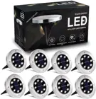 Наземный садовый фонарик на солнечной батарее, точесветильник светильник для дорожек, светодиодный светильник для украшения сада, 8 светодиодов