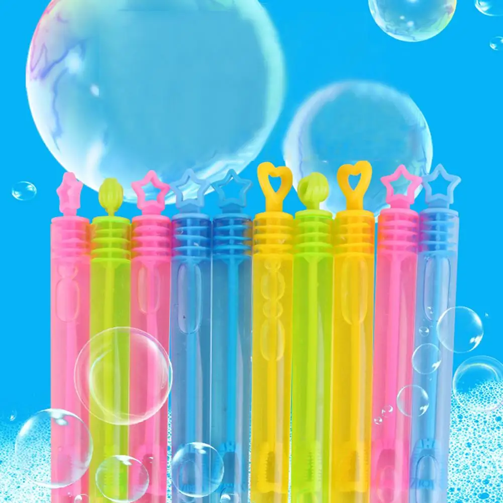 

10pcs Kids Bubble Wand Toy Outdoor / Indoor Colorful Summer Gifts Bubbles Fun Toys (random Color)
