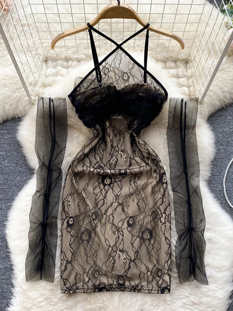 

YuooMuoo женское сексуальное черное мини-платье, модное платье с открытой спиной без рукавов