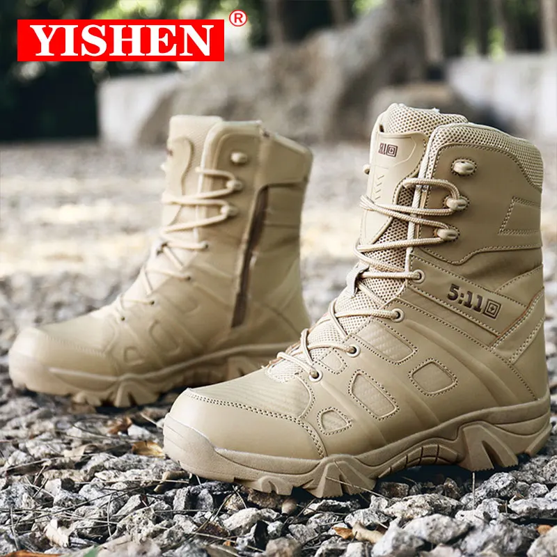 's Military Boots High Top Outdoor Hiking Shoes Army Tactica