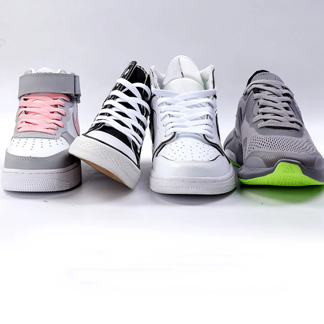 1Pair Flat Shoelaces For Sneakers Polyester Shoe Laces White Black Shoe Lace Boot Laces For Shoes Classic Soft Shoestrings 80cm