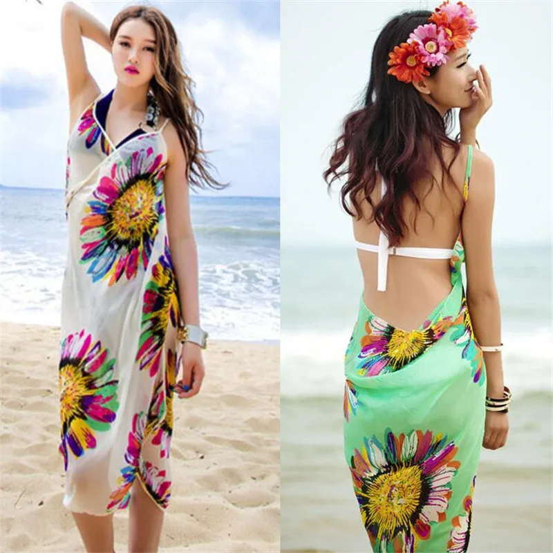 

Женское летнее пляжное платье, накидки для бикини, одежда для плавания, накидка, хлопковая туника, пикантный халат с глубоким V-образным выре...