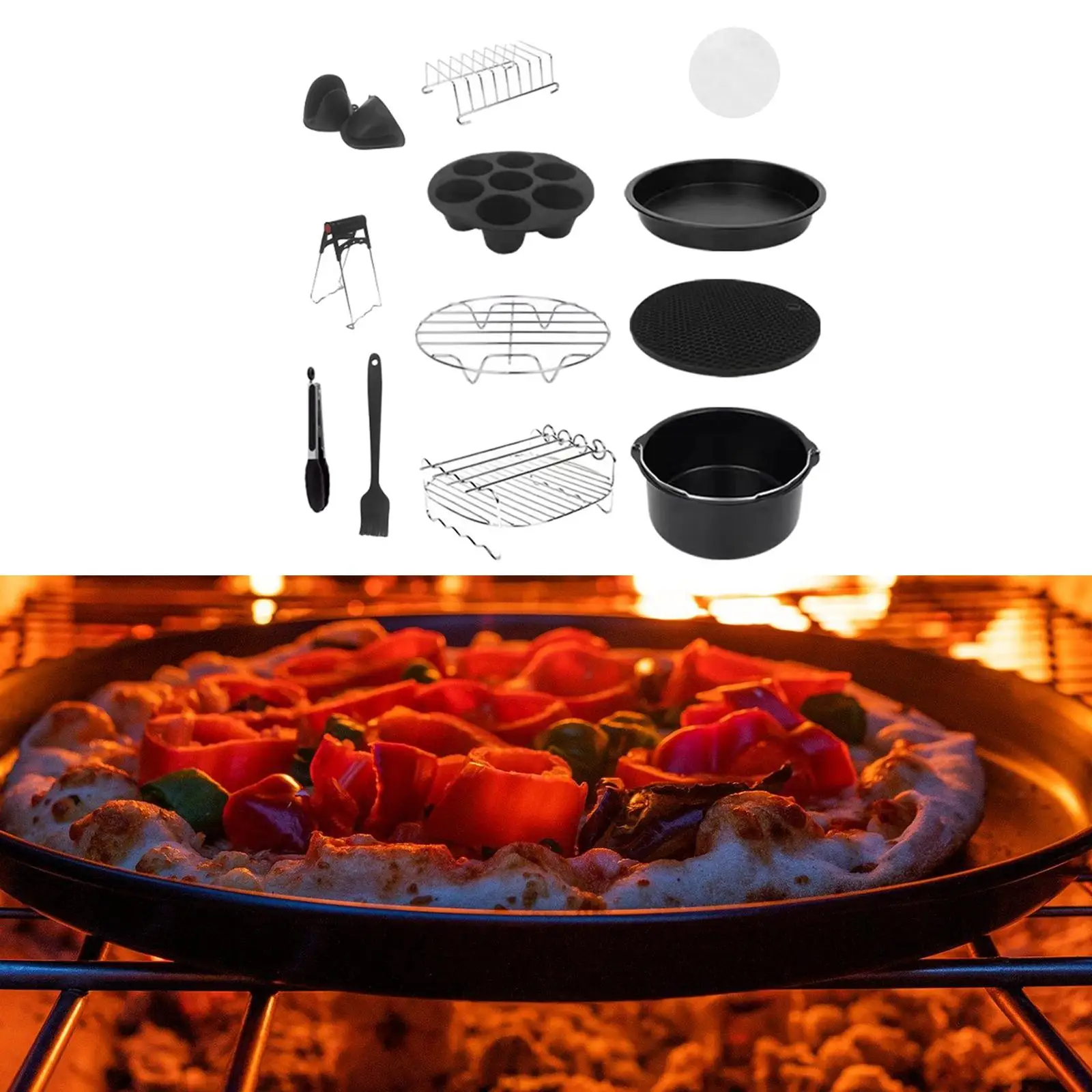 12 Pieces 8 inch Air Fryer Accessories 100 Baking Paper Pan Cake | Electric Deep Fryers
