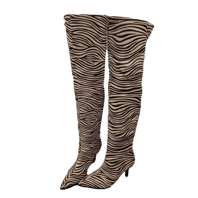 Женские замшевые высокие ботинки привлекательные туфли-лодочки с острым носком