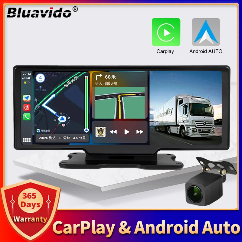 

Car Dashboard Camera Carplay & Android Auto Wireless Miracast Dual Lens 1080P Video Recorder WiFi Connection GPS Navigation DVR